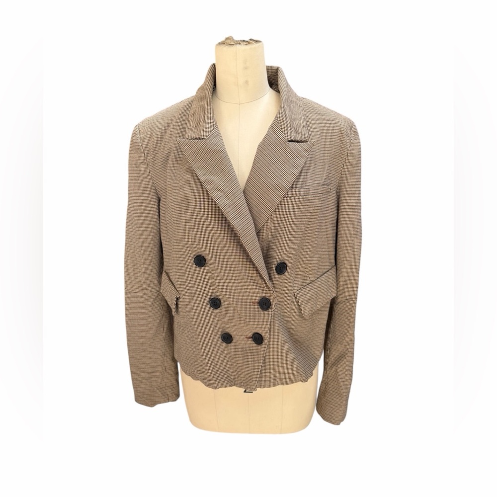 Free People Betty Blazer‎ Houndstooth Size large - Picture 2 of 7